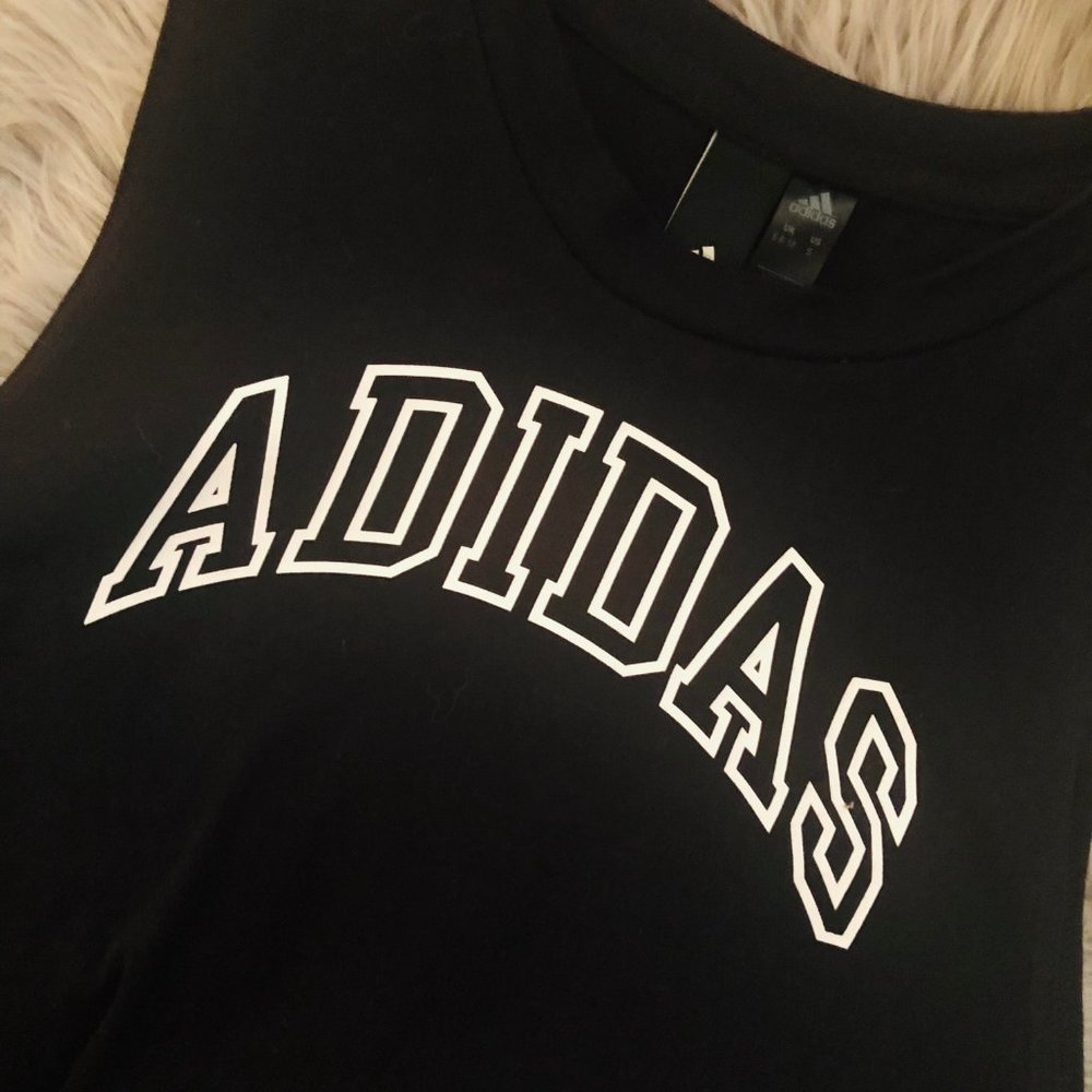 Adidas Knot Front Muscle Tank Top Size Small - Picture 3 of 4